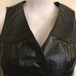 COPY - Black Leather Riding Vest